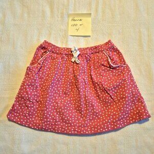 Hanna Andersson girls size 100 or 4 pink with white polka dot skirt, VGUC